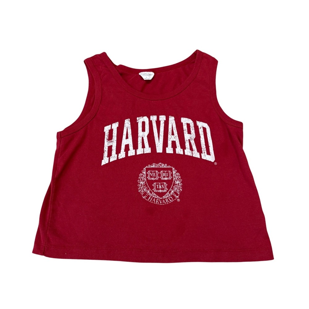 Y2K Harvard University Tank Top Sleeveless‎ Crop Collegiate Academia Preppy L